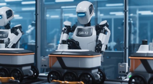 Robot working in factory