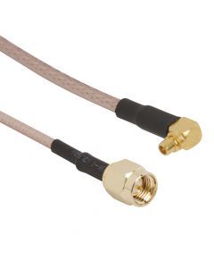MMCX Right Angle Plug to SMA Straight Plug RG-316 50 Ohm 24 inches
