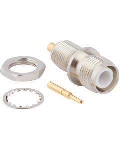 RP-TNC Straight Solder Jack 0.085-inch Conformable 0.086-inch Conformable RG-405 Bulkhead Front Mount 50 Ohm