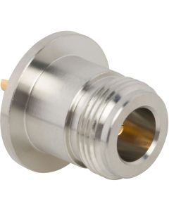 N-Type Straight Jack Round Flange Solder Cup 50 Ohm