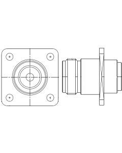 N-Type Panel Mount 4-Hole Flange Jack RG-401 0.250-inch Conformable Times Tflex 401 50 Ohm
