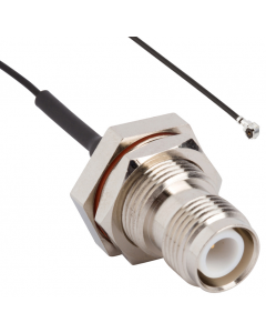 AMC Right Angle Plug to RP-TNC Straight Bulkhead Jack IP67 1.13 mm 50 Ohm 300 mm