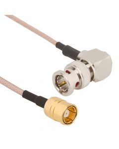 BNC Straight Plug to Mini-SMB Right Angle Plug RG-179 75 Ohm 2 M
