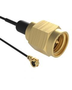 AMC Right Angle Plug to SMA Straight Plug 1.13 mm cable 50 Ohm 100 mm