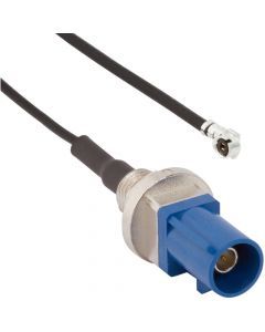 AMC Right Angle Plug to FAKRA Straight Bulkhead Plug IP67 1.37 mm 50 Ohm 100 Millimeter C Key Code