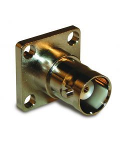 BNC Straight Receptacle Jack Solder Cup 4-Hole Flange 50 Ohm