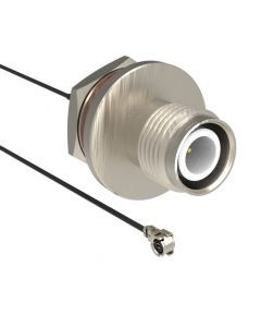 AMC4 Right Angle Plug to RP-TNC Straight Bulkhead Jack IP67 1.13 mm 50 Ohm 100 mm