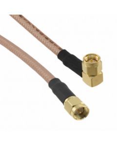 SMA Right Angle Plug to SMA Straight Plug RG-142 50 Ohm 48 inches