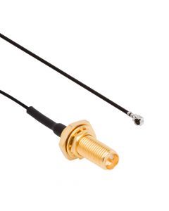 AMC Right Angle Plug to RP-SMA Straight Bulkhead Jack IP67 1.13 mm 50 Ohm 200 mm