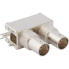 BNC Right Angle PCB Jack Through Hole Bulkhead Rear Mount 75 Ohm