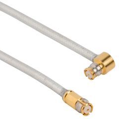 SMP Right Angle Plug to SMP Straight Plug 0.085 Hand Formable 50 Ohm 12 inches
