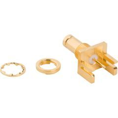 1.0-2.3 Straight PCB Jack End Launch Bulkhead Rear Mount 50 Ohm