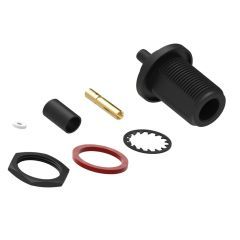 N-Type Straight Jack Bulkhead Rear Mount Times RG-58  RG-141 Times  LMR-195 50 Ohm Black Plating