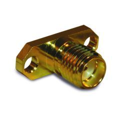 SMA Panel Mount Jack 2-Hole Flange Round Post 50 Ohm Half Round Terminal