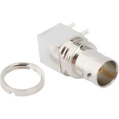 BNC Right Angle PCB Jack Through Hole Bulkhead Rear Mount 75 Ohm