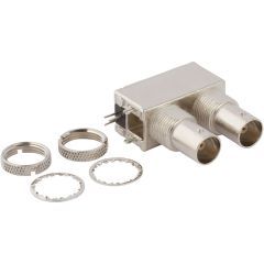 BNC Right Angle PCB Jack Through Hole Bulkhead Rear Mount 75 Ohm