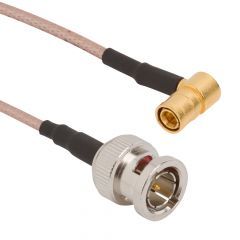 BNC Straight Plug to Mini-SMB Right Angle Plug RG-179 75 Ohm 36 inches