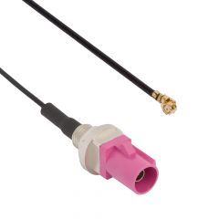 AMC Right Angle Plug to FAKRA Straight Bulkhead Plug IP67 1.37 mm 50 Ohm 300 mm