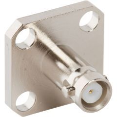 HD-BNC Straight Receptacle Jack Round Post 4-Hole Flange 50 Ohm
