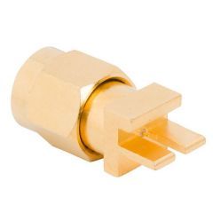 SMA PCB End Launch Plug 50 Ohm Square Flange High Frequency 0.010 Pin