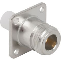 N-Type Panel Mount Jack 4-Hole Flange Round Post 50 Ohm