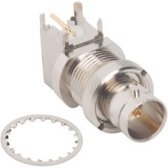 BNC Right Angle PCB Jack Through Hole Bulkhead Rear Mount 75 Ohm Surface Mount Contact