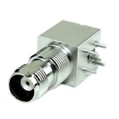 TNC Right Angle PCB Jack Through Hole Bulkhead Rear Mount 50 Ohm