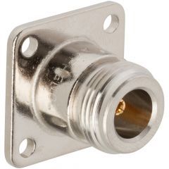 N-Type Panel Mount Jack 4-Hole Flange Solder Cup 50 Ohm