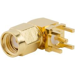 RP-SMA PCB Through Hole Right Angle Plug 50 Ohm