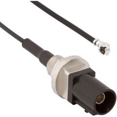 AMC Right Angle Plug to FAKRA Straight Bulkhead Plug IP67 1.37 mm 50 Ohm 200 Millimeter A Key Code