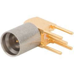 SMP Right Angle PCB Limited Detent Jack Through Hole 50 Ohm