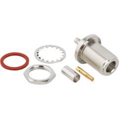 N-Type Straight Crimp Jack RG-55 RG-142 RG-223 RG-400 Bulkhead 50 Ohm
