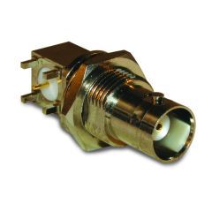 BNC Right Angle PCB Jack Through Hole Bulkhead Rear Mount 50 Ohm