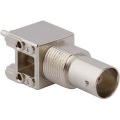 BNC Right Angle PCB Jack Through Hole Bulkhead Rear Mount 75 Ohm Isolated