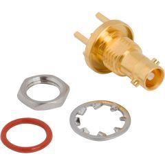 HD-BNC Straight PCB Jack Through Hole Bulkhead Rear Mount 75 Ohm IP67