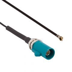 AMC4 Right Angle Plug to FAKRA Straight Plug 1.13 mm 50 Ohm 50 Millimeter Z Key Code