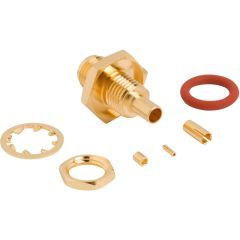 SMA Straight Crimp Jack Bulkhead Front Mount 1.37 mm Micro-cable 50 Ohm IP67