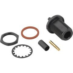 N-Type Straight Crimp Jack RG-55 RG-142 RG-223 RG-400 Bulkhead 50 Ohm Black Plating