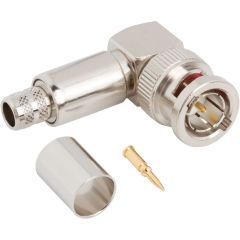 BNC Right Angle Crimp Plug RG-6 75 Ohm