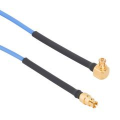 SMPM Right Angle Plug to SMPM Straight Plug on 0.047" Flexible cable 0.50 M