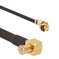 AMC Right Angle Plug to MCX Right Angle Plug 1.13 mm 50 Ohm 150 mm