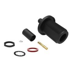 N-Type Straight Crimp Jack Bulkhead Rear Mount RG-8X Times LMR-240 Optimized 50 Ohm Black Plating