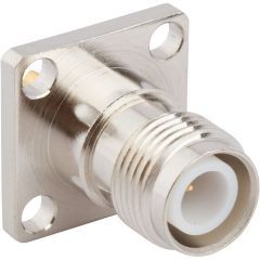 RP-TNC Straight Receptacle Jack Solder Cup 4-Hole Flange 50 Ohm