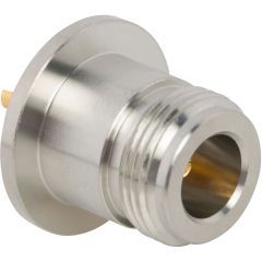 N-Type Straight Jack Round Flange Solder Cup 50 Ohm