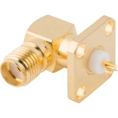 SMA Panel Mount Jack 4-Hole Flange Solder Cup 50 Ohm