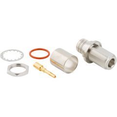 N-Type Straight Crimp Jack Times LMR-600 Optimized Bulkhead 50 Ohm