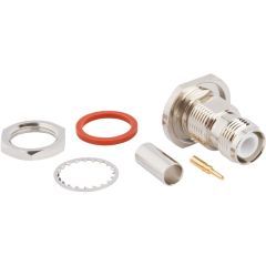 RP-TNC Straight Crimp Jack RG-58 RG-141 Times LMR-195 Bulkhead Rear Mount 50 Ohm