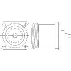 7-16 Panel Mount Jack 4-Hole Flange 50 Ohm