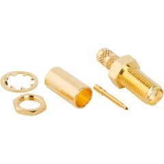RP-SMA Straight Crimp Jack RG-58 RG-141 Times LMR-195 Bulkhead 50 Ohm