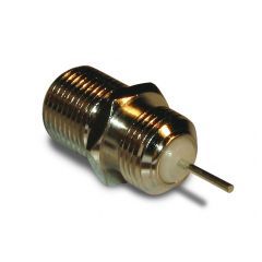 F-Type Straight Receptacle Jack Round Post Round Flange 75 Ohm